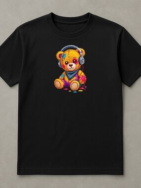 "Urban Stitch Tees" Unisex T-shirt Black Color Embroide Design